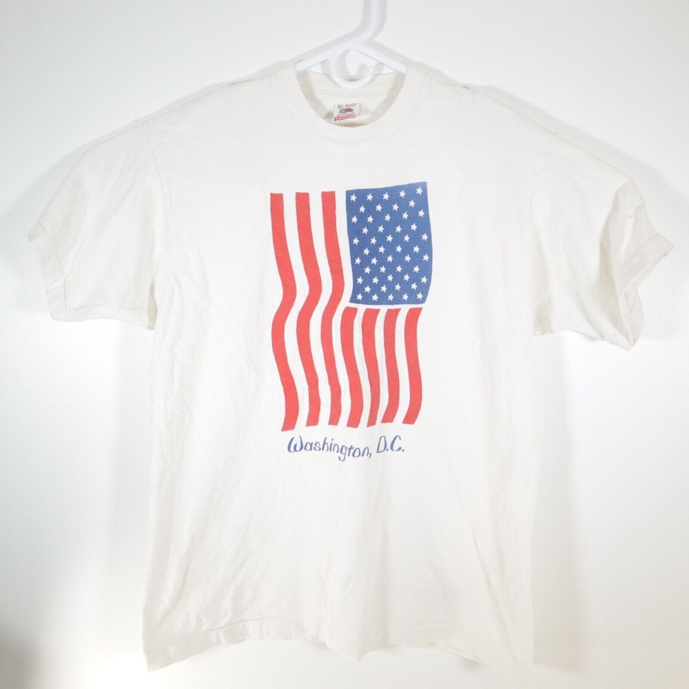 VINTAGE Washington, D.C. T-Shirt American Flag Extra Large XL Single Stitch